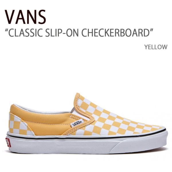 VANS バンズ スニーカー CLASSIC SLIP-ON CHECKERBOARD YELLOW...