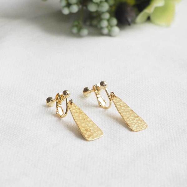 送料無料 1000円均一 イヤリング 揺れる ゴールド三角形 平面三角プレート アンティークアクセサ...