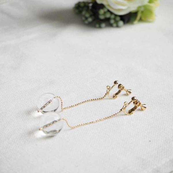 送料無料 1000円均一 イヤリング ガラスボール ロング 揺れる アンティークアクセサリー