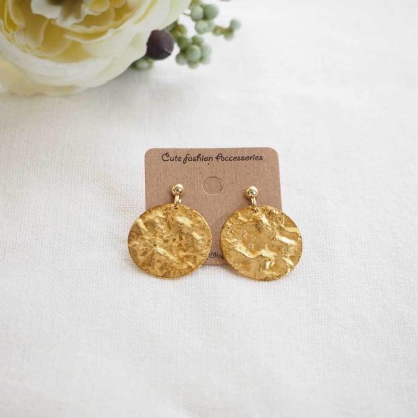 送料無料 1000円均一 イヤリング 揺れる ゴールドコイン アンティークアクセサリー