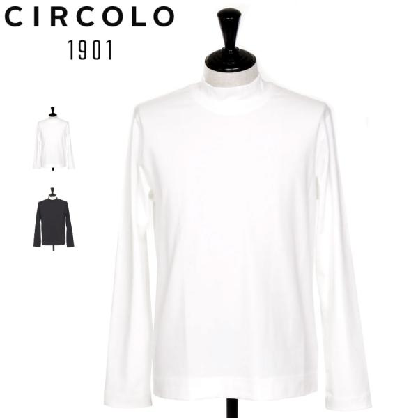 CIRCOLO 1909 チルコロ Tシャツ カットソー ロングスリーブ モックネック コットンスト...