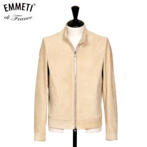 EMMETI エンメティ JURI SILVER ユリ SP LEATHER カーフスエード シングルライダース レザージャケット カーフレザー メンズ ベージュ 【国内正規品】｜Snow Rabbit ヤフー店