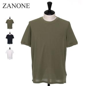 ZANONE ザノーネ Tシャツ 鹿の子 アイスコットン クルーネック 半袖 カットソー コットン100% メンズ 812976 【国内正規品】