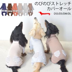 ポケットボーダーカバーオール snowdrop ダックスサイズ　オールインワン