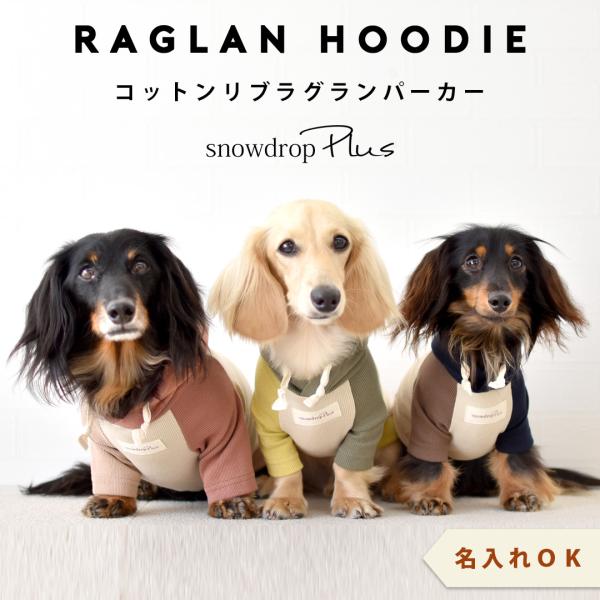 ダックスサイズ リブ3色パーカー 名入れ 刺繍 フード付き ストレッチ パーカ のびのび フーディー...