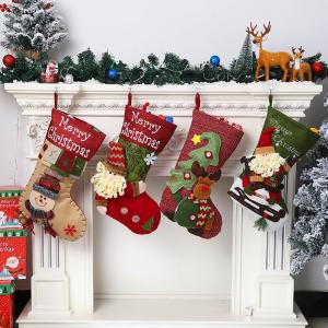 クリスマス 靴下 クリスマスソックス サンタ トナカイ 雪だるま クリスマスプレゼント お菓子袋 プレゼントバッグ クリスマスオーナメント クリスマス飾り｜snowfall