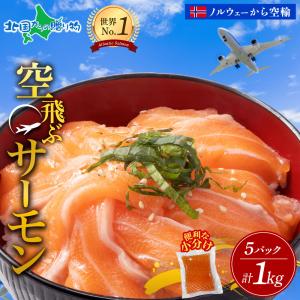 サーモン 1kg お歳暮 ギフト 空飛ぶサーモン 刺身 冷凍 小分け 泉佐野市返礼品
