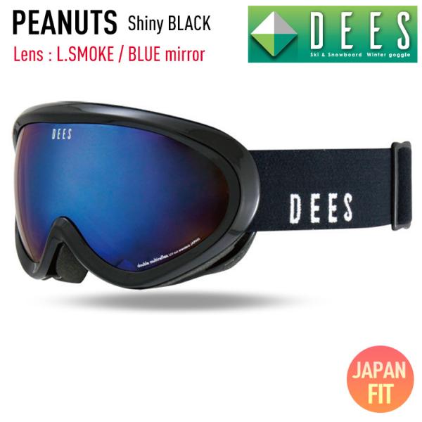 スノーボード ゴーグル DEES ディーズ PEANUTS ピーナッツ Shiny BLACK レン...