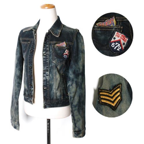 デニムジャケット ビンテージ風 クラッシュ加工 ダメージ加工 レディース ジャケット Gジャン デニ...