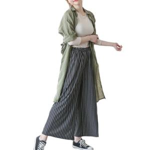 きれいめ 着こなし ワイドパンツ ガウチョパン...の詳細画像3