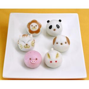 【どうぶつ饅頭6種類12個入 詰め合わせセット（ねこ・いぬ・うさぎ・らいおん・ぶた・ぱんだ）】和菓子 ギフト 贈り物 贈答品 お歳暮 手土産 引菓子 プレゼント