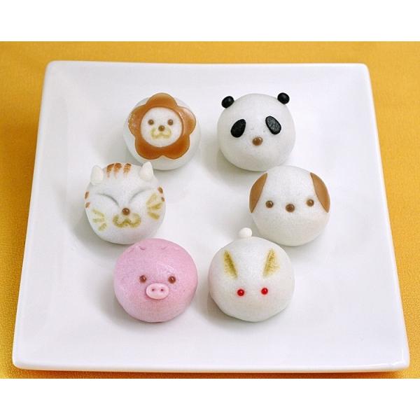 【どうぶつ饅頭6種類12個セット（ねこ・いぬ・うさぎ・らいおん・ぶた・ぱんだ）】ギフト 和菓子 贈り...