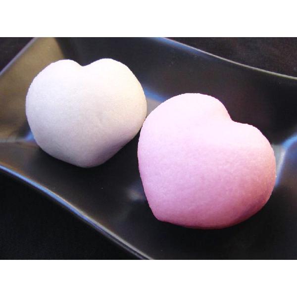 【ハートの紅白まんじゅう2個入(こし・イチゴ)】ギフト 和菓子 イベント 饅頭 ブライダル かわいい...