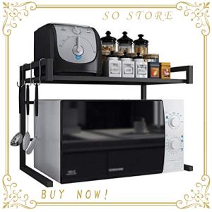 Outpicker レンジ台 幅伸縮式幅43-65cm 電子レンジラック 2段式 荷重32kg キッチン 収納 棚 トースターラック