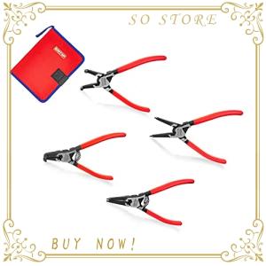 EMTOP 4本組 スナップリングプライヤー 穴・軸用 プライヤーセット