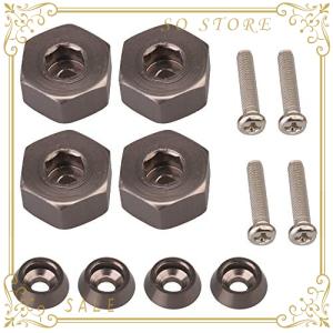Mxfans 4件入 ホイール六角 ハブアダプター ネジワッシャー＆スクリュー付き RC1:16 WPL C14 C24 B14 B24 B16 B36モデルカー用 5mmターン12mm WPL1634T チタンカ