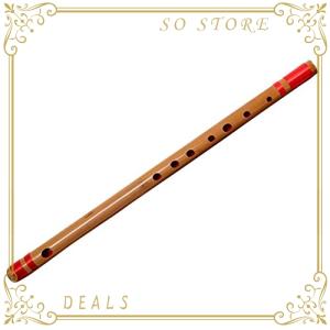山本竹細工屋 竹製篠笛 7穴 八本調子 伝統的な楽器 竹笛横笛(赤紐巻き)