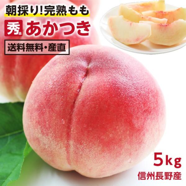 桃 あかつき 秀品 5kg 13〜18玉 長野県産 送料無料 産地直送 朝どり即日出荷 -Y07G ...