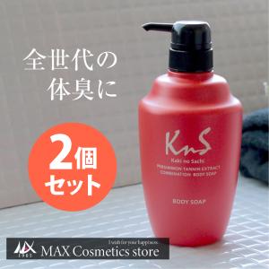 ボディソープ 体臭 加齢臭 メンズ メンズコスメ 薬用 デオドラント 男 柿のさち KnS 薬用 柿渋 ボディ 450mL ボトル 2本セット｜マックス石鹸WEBSHOP Yahoo!店