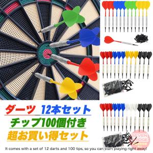 ダーツ 矢 ハウスダーツ 12本セット チップ100個付 シャフト フライト 一体型 ソフトダーツ 初心者 中級者 h0627