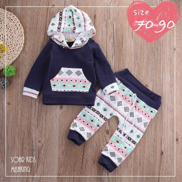 アウトレット 送料無料 ネイビーパーカーセットアップ 海外子供服 女の子　春 秋