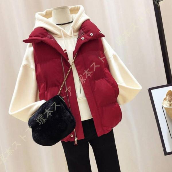 ダウンコート レディース 中綿ジャケット アウター ダウンベスト 中綿コート ショット丈 ノースリー...