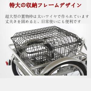 大人用 三輪自転車 ポータブル バスケット付き...の詳細画像2