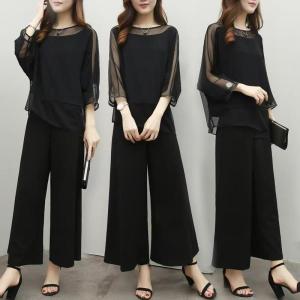 パンツスーツセットアップ レディース パンツドレス ガウチョ ワイドパンツ スカーチョ ロング丈 フォーマル カジュアルにも 体型カバー きれいめ
