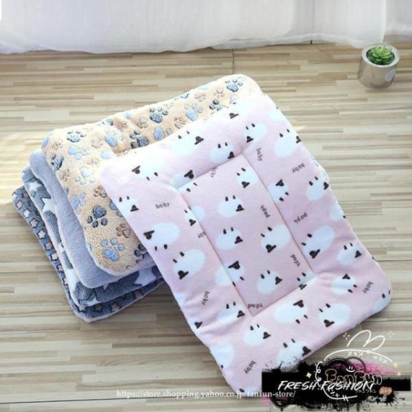 ペット用毛布 ベッド ブランケット 敷物 マット 足跡柄 ペット 犬 猫 ベッド 猫ベッド 寝具 春...