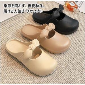 サンダル レディース リボン かかとなし スリ...の詳細画像2