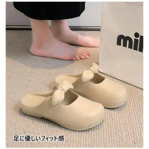サンダル レディース リボン かかとなし スリ...の詳細画像5