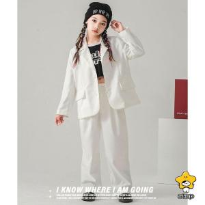 キッズ ダンス 衣装 ヒップホップ 白 ダンス...の詳細画像1