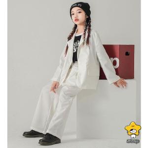 キッズ ダンス 衣装 ヒップホップ 白 ダンス...の詳細画像4