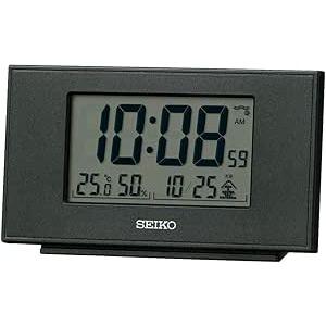 セイコークロック(Seiko Clock) 置き時計 黒メタリック 本体サイズ:7.8×13....