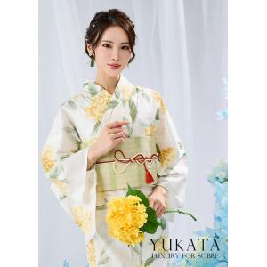 ナチュラル紫陽花柄浴衣5点セット 作り帯 下駄 腰紐 レトロ 華やか 大人 モダン 浴衣セット 浴衣 セット 個性派 高級