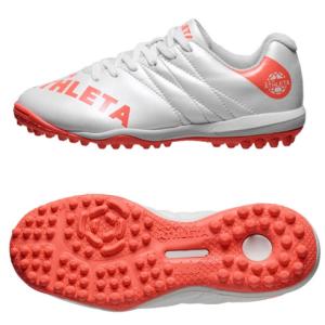 アスレタ (ATHLETA)  サッカー トレシュー トレーニングシューズ ATHLETA Jr. MT ジュニア P.WHITE×F.RED ホワイト レッド 人工芝・土 12011J-PWH/FRE【SALE】｜sobuesports