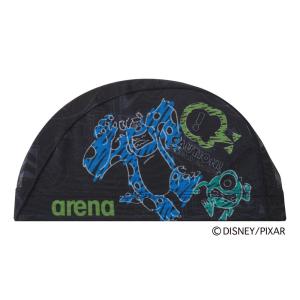 【あす楽対応】arena(アリーナ) メッシュキャップ スイムキャップ DIS-2359 DIS2359 BLK(ブラック) ディズニー DISNEY Disney 水泳 帽子 キャップ｜sobuesports