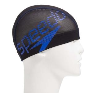 speedo (スピード) 水泳 スイムキャップ ビッグスタックメッシュキャップ ブラック ロイヤルブルー 公式大会使用不可 SD98C73-RB｜sobuesports