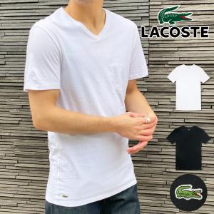 ラコステ メンズ Tシャツ 半袖 アンダーウェア 下着 Vネック トップス 綿 無地 ワニ ロゴ 定番 スリムフィット カジュアル TH3374 返品交換不可