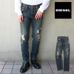 ディーゼル DIESEL メンズ ボトム ジーンズ デニム ジーパン パンツ スリム ダメージ加工 ボタンフライ MHARKY 00SH3Q-084ZM 返品交換不可｜socalworks