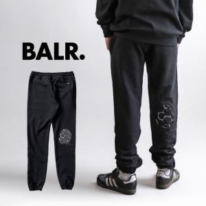 ボーラー メンズ スエット パンツ サッカーボール メタルロゴ BALR. Regular Satin Football Sweatpants B1411.1059 レギュラーフィット フットボール ジョガー｜socalworks