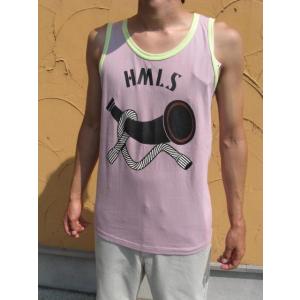 ★Special Sale!! 20%OFF!!★ HOMLESS　LOGO　TANK TOP 　PINK/YELLOW　 L｜society06