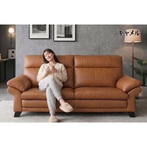 プレミアム高級本革 ソファハイバック 重厚感快...の詳細画像2