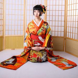 着物 和服 振袖 レディース プリント 鶴 身丈165 10点セット