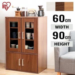 [最大19%還元! 爆買WEEK] 食器棚 収納 キャビネット キッチンボード キッチン収納 キッチンボード カップボード 1人暮らし おしゃれ GKN-9060 アイリスオーヤマ