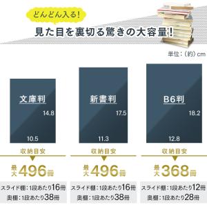 本棚 スライド 大容量 おしゃれ 薄型 コミッ...の詳細画像4