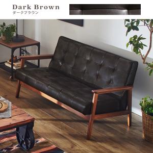 ソファー 2人掛け レザー調 レトロ ヴィンテ...の詳細画像2