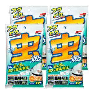 【ゆうパケット】ソフト99 フクピカ 虫・フン取りシート強化タイプ 4個セット ※代引き不可、同梱不可｜soft99 e-mono