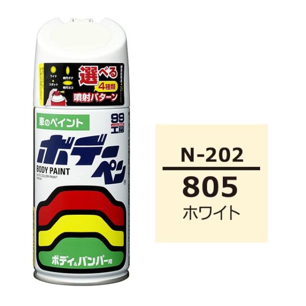 ソフト99 ボデーペン（スプレー塗料） N-202 【ニッサン・805・ホワイト】