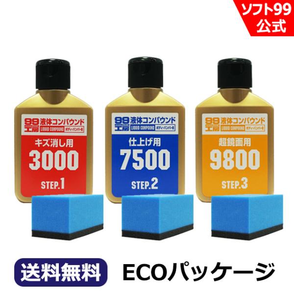 【公式店限定品】ソフト99 液体コンパウンド トライアルセットECO＜車・キズ消し＞ soft99【...